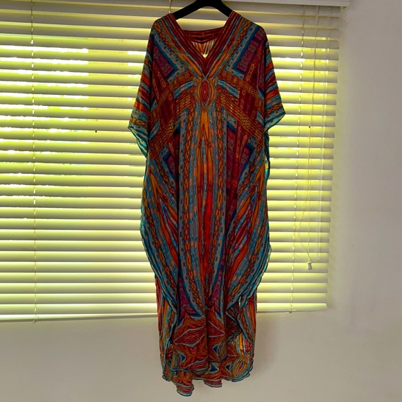 Colin Heaney unique 100% silk kaftan one size - Picture 2 of 6